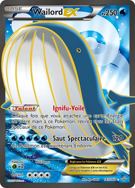 Wailord EX, carte Pokémon PRC 147 — extension Primo-Choc