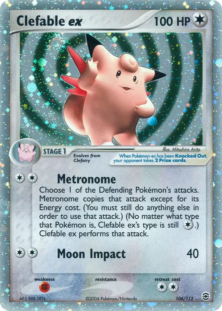 Clefable ex, Pokémon card RG 106 — FireRed & LeafGreen set