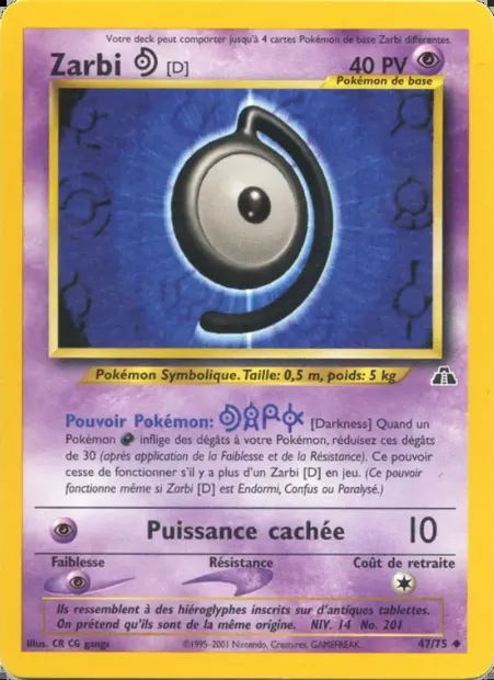 Zarbi D, carte Pokémon ND 47 — extension Neo Discovery