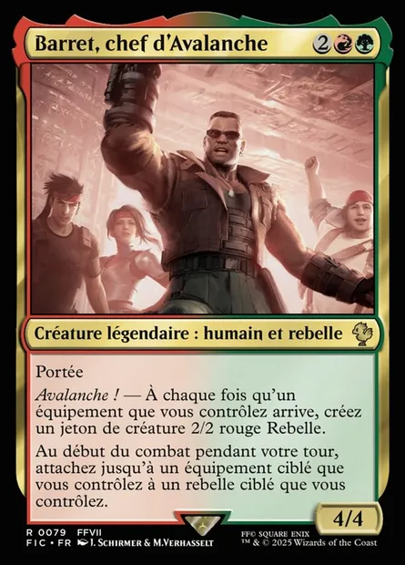 Barret, chef d'Avalanche, carte Magic FIC 79 — extension Final Fantasy Commander