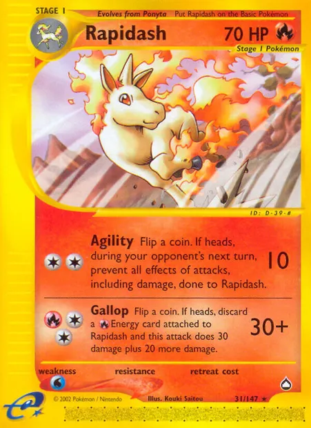 Rapidash, Pokémon card AQ 31 — Aquapolis set