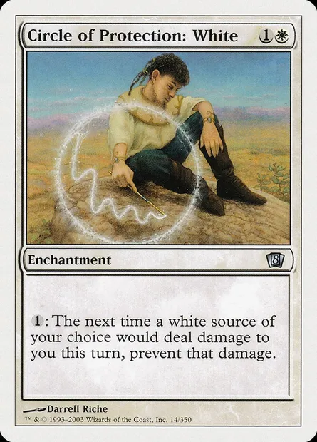 Circle of Protection: White, Magic card 8ED 14 — Eighth Edition set