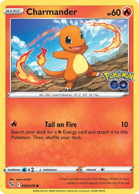 Charmander, Pokémon card PGO 008 — Pokémon GO set