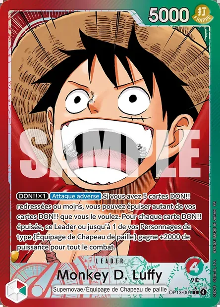 Monkey D. Luffy, carte One Piece OP13-001 — extension SUCCESSEURS