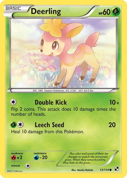 Deerling, Pokémon card BLW 13 — Black & White set