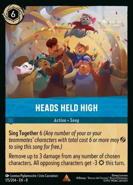 Heads Held High, Disney Lorcana card CH8-175 — The Reign of Jafar set