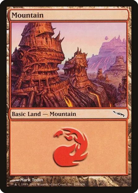 Montagne, carte Magic MRD 299 — extension Mirrodin