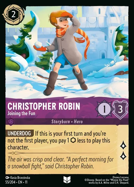 Christopher Robin - Joining the Fun, Disney Lorcana card CH11-055 — Winterspell set