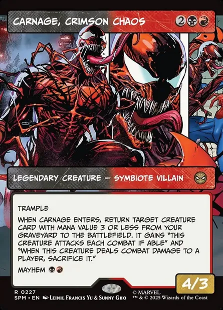 Carnage, Crimson Chaos, Magic card SPM 227 — Marvel's Spider-Man set