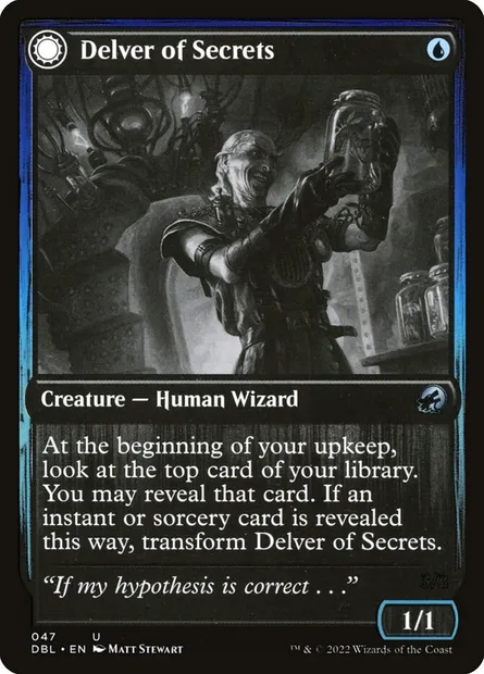 Delver of Secrets // Insectile Aberration, carte Magic DBL 47 — extension Innistrad : Double Programme
