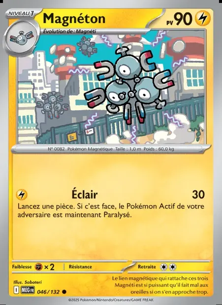 Magnéton, carte Pokémon MEG 046 — extension Méga-Évolution