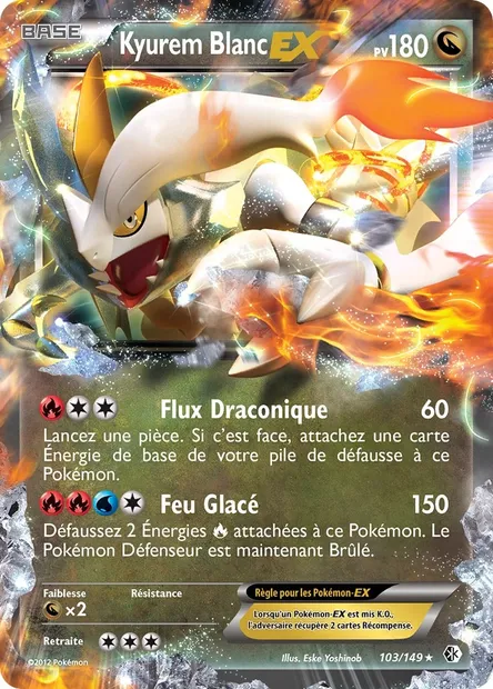 Kyurem Blanc EX, carte Pokémon BCR 103 — extension Frontières Franchies