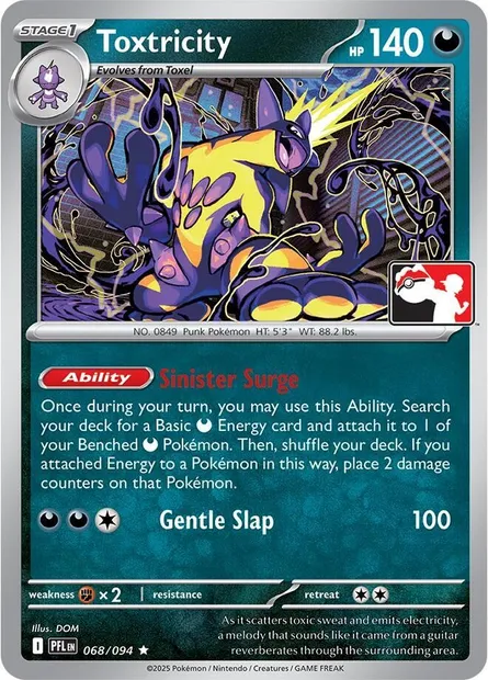 Toxtricity, Pokémon card PPS 068nh — Play! Pokémon Prize Pack Series set