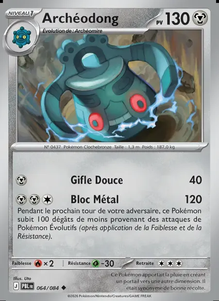 Archéodong, carte Pokémon PBL 064 — extension Nuit Noire