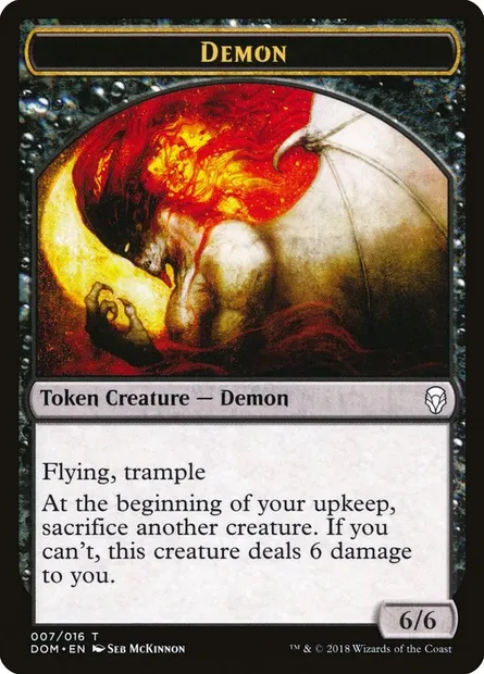 Demon, carte Magic TDOM 7 — extension Dominaria Tokens