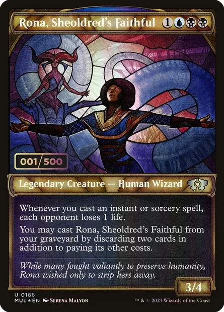 Rona, fidèle de Sheoldred, carte Magic MUL 188z — extension Multiverse Legends