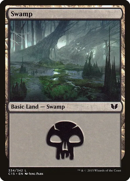 Swamp, Magic card C15 334 — Commander 2015 set