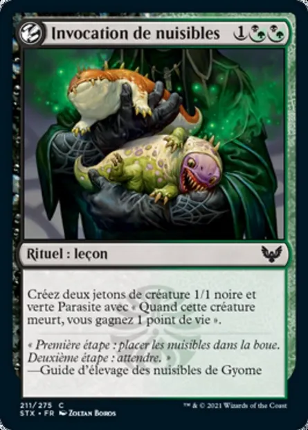 Invocation de nuisibles, carte Magic STX 211 — extension Strixhaven: l'Académie des Mages