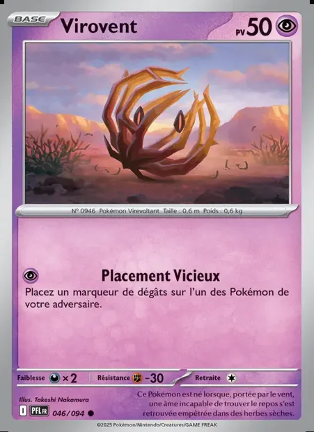Virovent, carte Pokémon PFL 046 — extension Flammes Fantasmagoriques