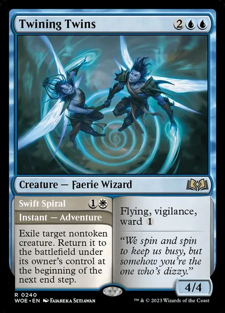 Twining Twins // Swift Spiral, Magic card WOE 240 — Wilds of Eldraine set