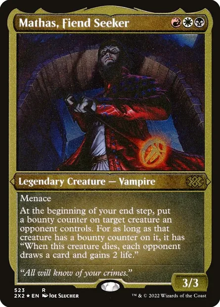 Mathas, Fiend Seeker, Magic card 2X2 523 — Double Masters 2022 set