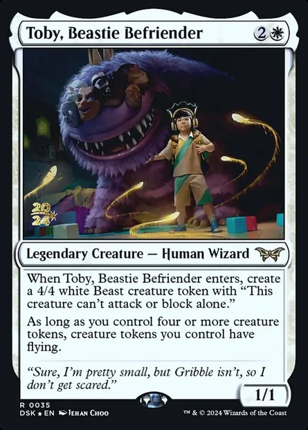 Toby, Beastie Befriender, Magic card PDSK 35s — Duskmourn: House of Horror Promos set