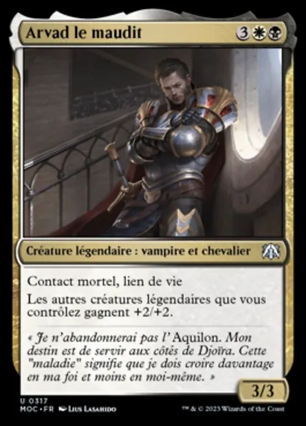 Arvad le maudit, carte Magic MOC 317 — extension March of the Machine Commander