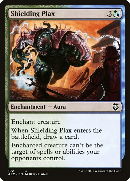 Shielding Plax, Magic card AFC 192 — Forgotten Realms Commander set