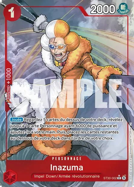 Inazuma, carte One Piece ST30-002 — extension LUFFY ET ACE