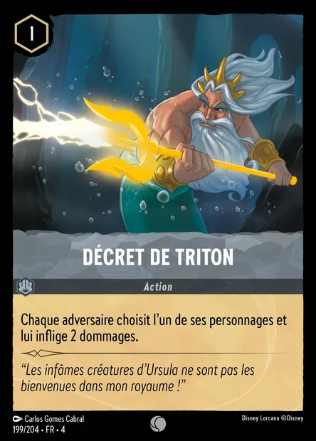 Décret de Triton, carte Disney Lorcana CH4-199 — extension Le Retour d'Ursula