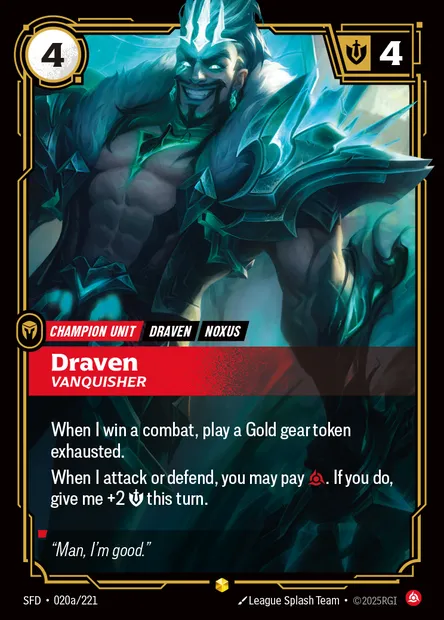 Draven, Riftbound card SFD 020a — Spiritforged set