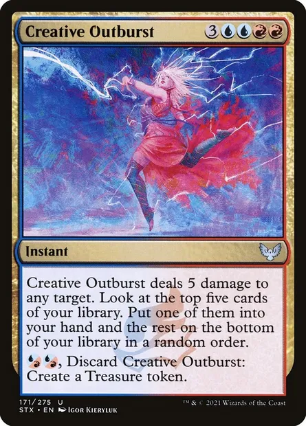 Creative Outburst, Magic card STX 171 — Strixhaven: School of Mages set