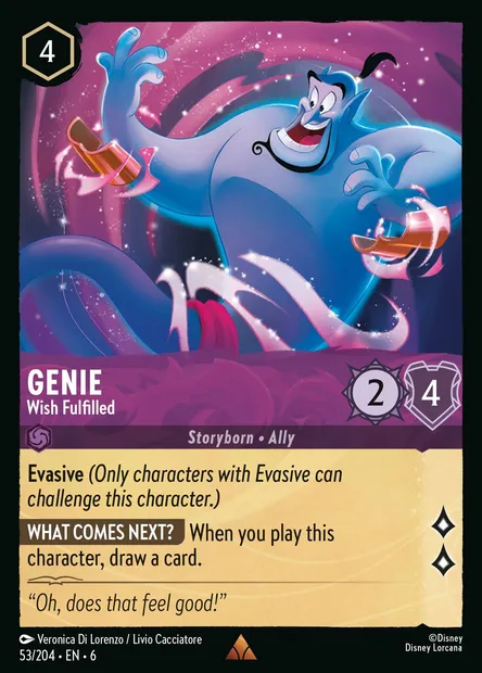 Genie - Wish Fulfilled, Disney Lorcana card CH6-053 — Azurite Sea set