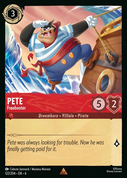 Pete - Freebooter, Disney Lorcana card CH6-122 — Azurite Sea set