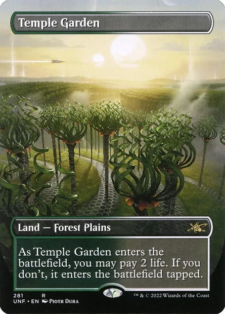 Temple Garden, Magic card UNF 281 — Unfinity set