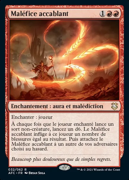 Maléfice accablant, carte Magic AFC 32 — extension Forgotten Realms Commander