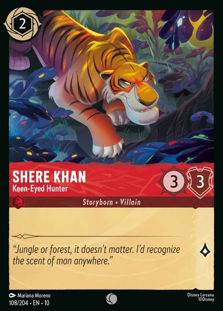 Shere Khan - Keen-Eyed Hunter, Disney Lorcana card CH10-108 — Whispers in the Well set