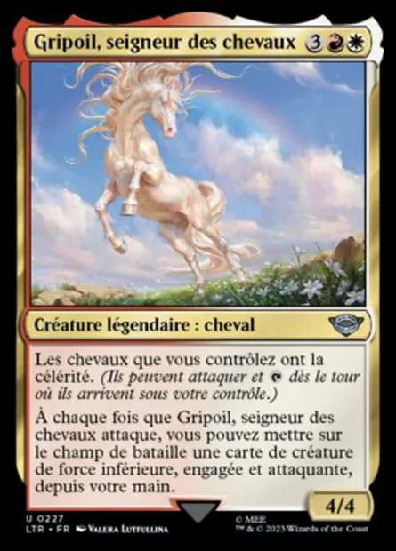 Gripoil, seigneur des chevaux, carte Magic LTR 227 — extension Le Seigneur des Anneaux : chroniques de la Terre du Milieu