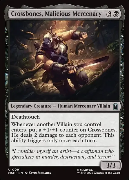 Crossbones, Malicious Mercenary, Magic card MSH 91 — Marvel Super Heroes set