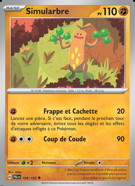 Simularbre, carte Pokémon PAL 109 — extension Évolutions à Paldea