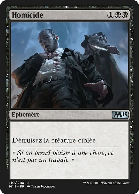 Homicide, carte Magic M19 110 — extension Core Set 2019