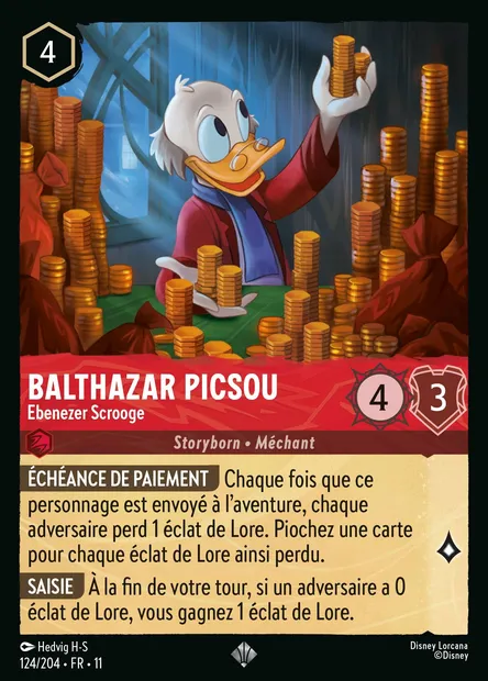 Balthazar Picsou - Ebenezer Scrooge, carte Disney Lorcana CH11-124 — extension Givresort