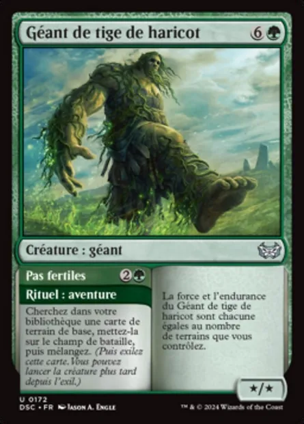 Géant de tige de haricot // Pas fertiles, carte Magic DSC 172 — extension Duskmourn: House of Horror Commander