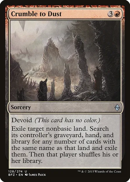 Crumble to Dust, Magic card BFZ 128 — Battle for Zendikar set