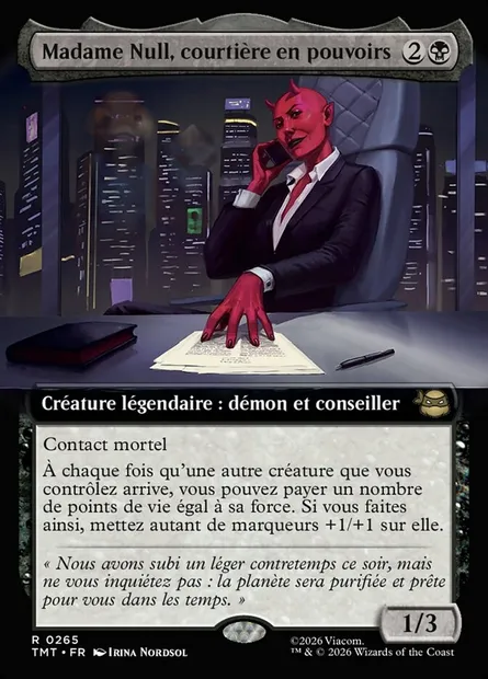 Madame Null, courtière en pouvoirs, carte Magic TMT 265 — extension Teenage Mutant Ninja Turtles