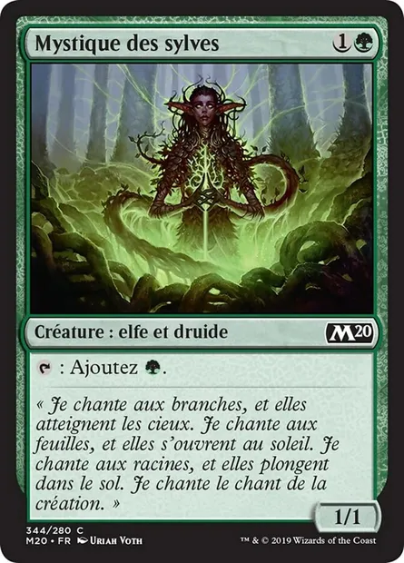 Mystique des sylves, carte Magic M20 344 — extension Core Set 2020