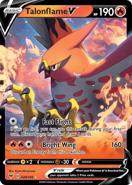 Talonflame V, Pokémon card VIV 29 — Vivid Voltage set