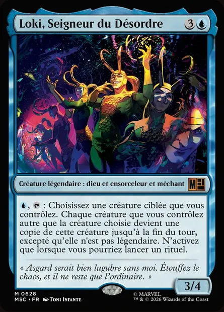 Loki, Seigneur du Désordre, carte Magic MSC 628 — extension Marvel Super Heroes Commander