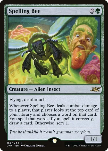 Spelling Bee, carte Magic UNF 155 — extension Unfinity