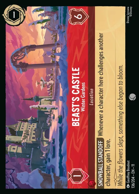 Beast's Castle - Winter Gardens, Disney Lorcana card CH11-136 — Winterspell set